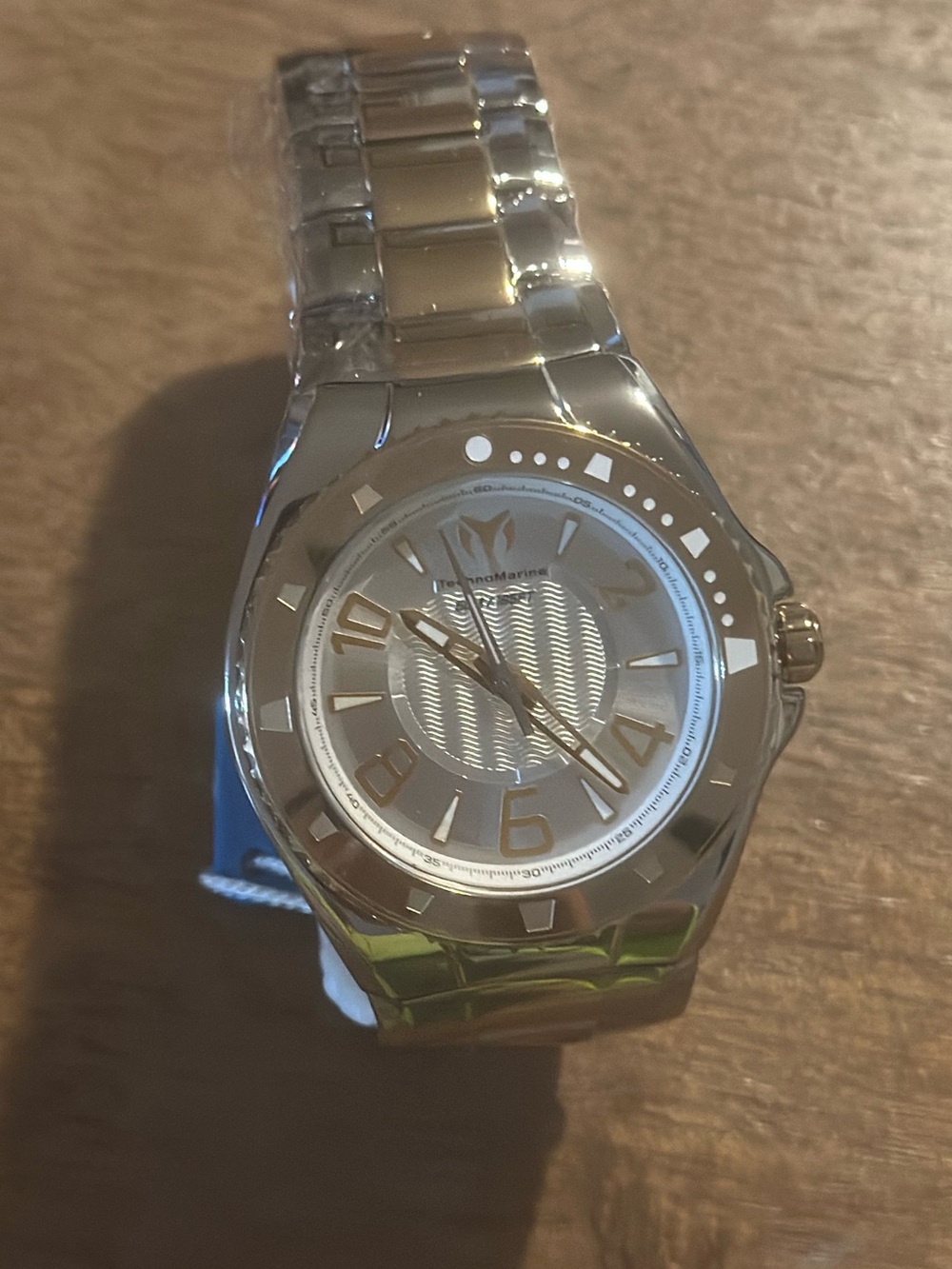 Stainless Steel Men's Watch - Silver Tone with gold accents